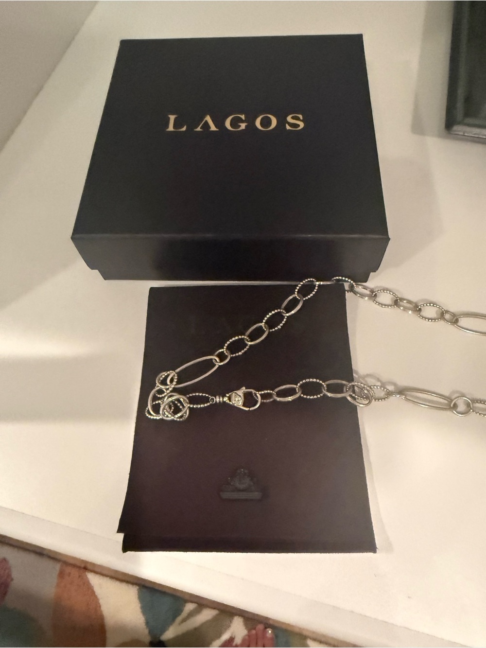 Signature Silver Mixed Link Necklace - Picture 5 of 7